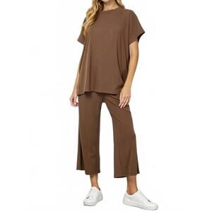NEW SEE AND BE SEEN melinda crop pants in mocha